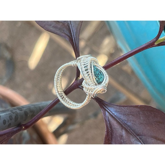 Artisan Sterling Silver Turquoise Ring - Picture 3 of 10